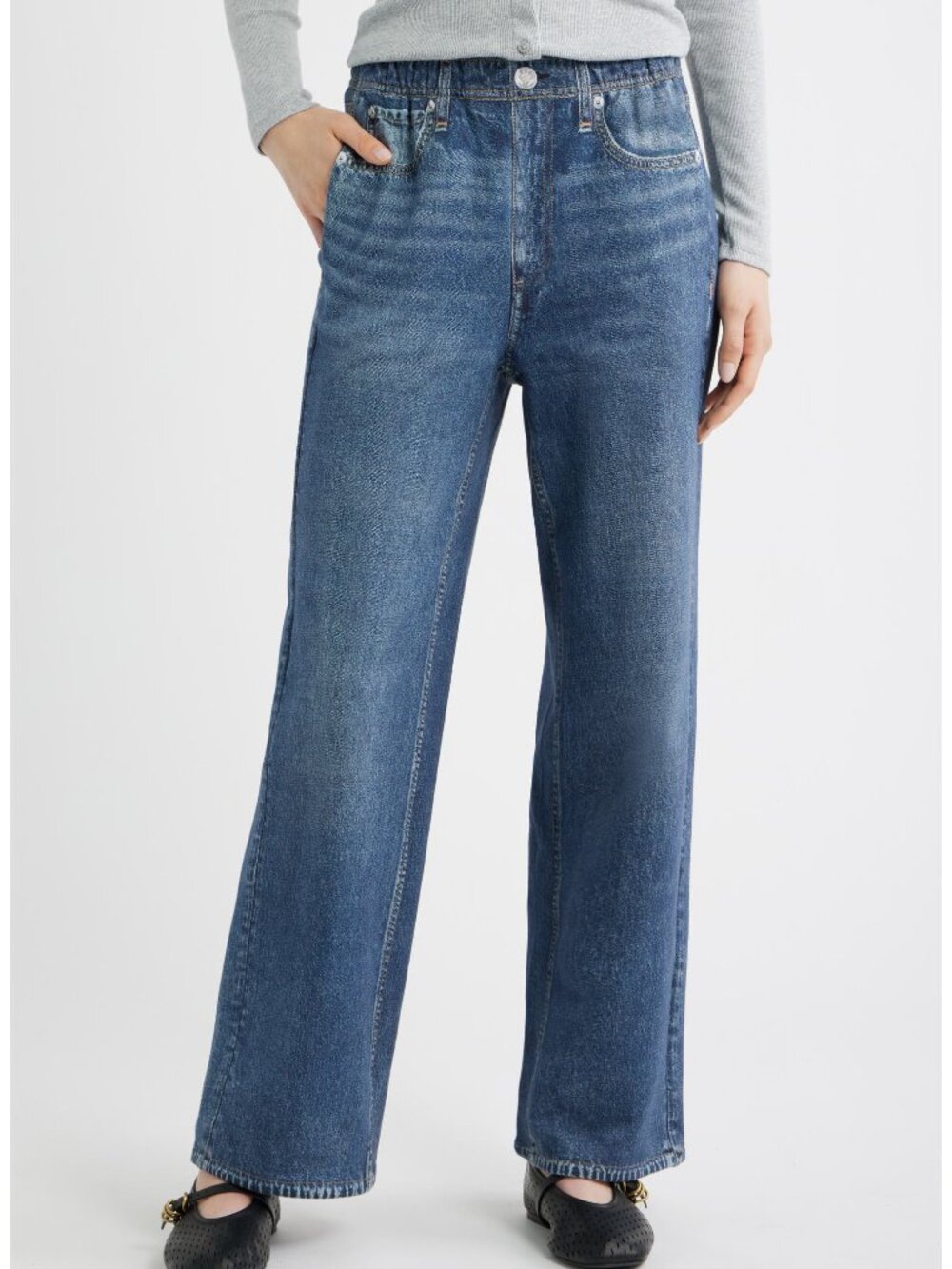 rag & bone rb Miramar Wide-Leg Ankle Pant in Kimber Size Medium